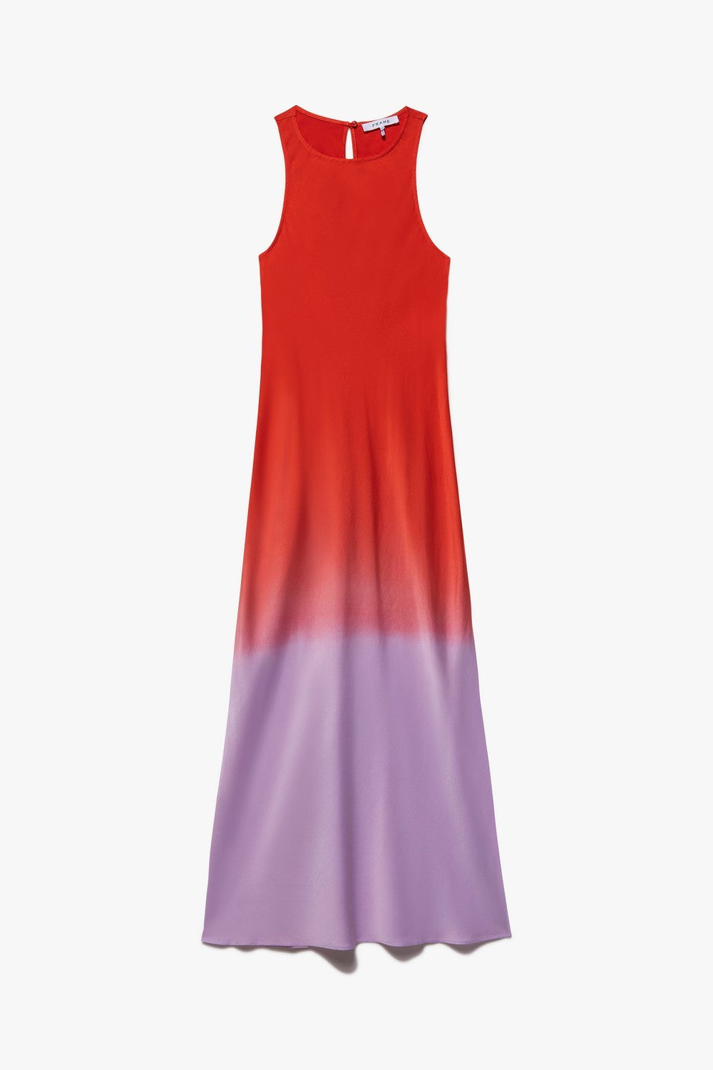 Robe Bias Dip Dye Midi - Red Orange Multi