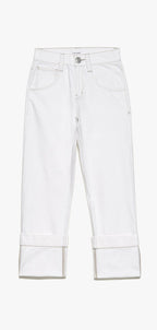 Pantalon Oversized Detail Denim - Rumpled Blanc