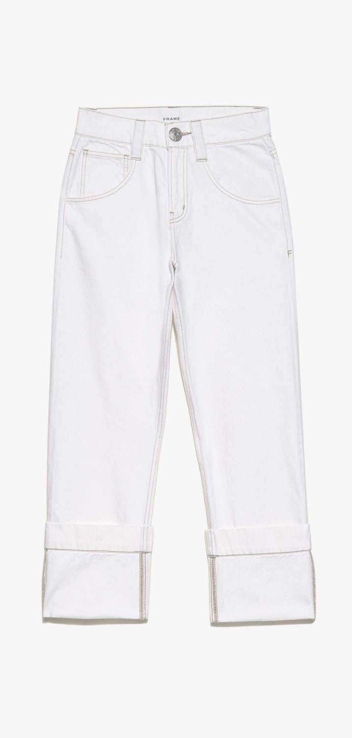 Pantalon Oversized Detail Denim - Rumpled Blanc