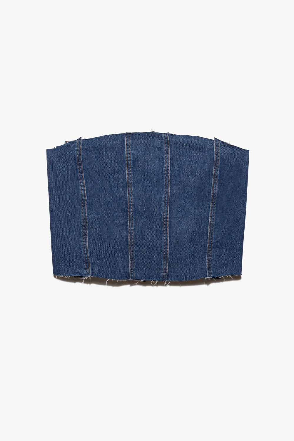 Top Pleated Denim Corset - Moody Blues