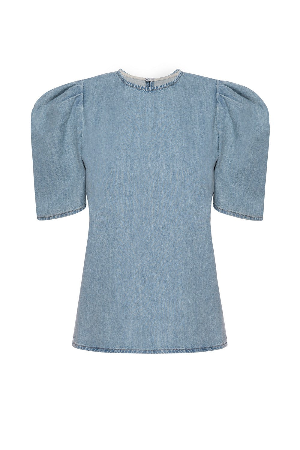 Blouse Draped Sleeve Denim - Sonder