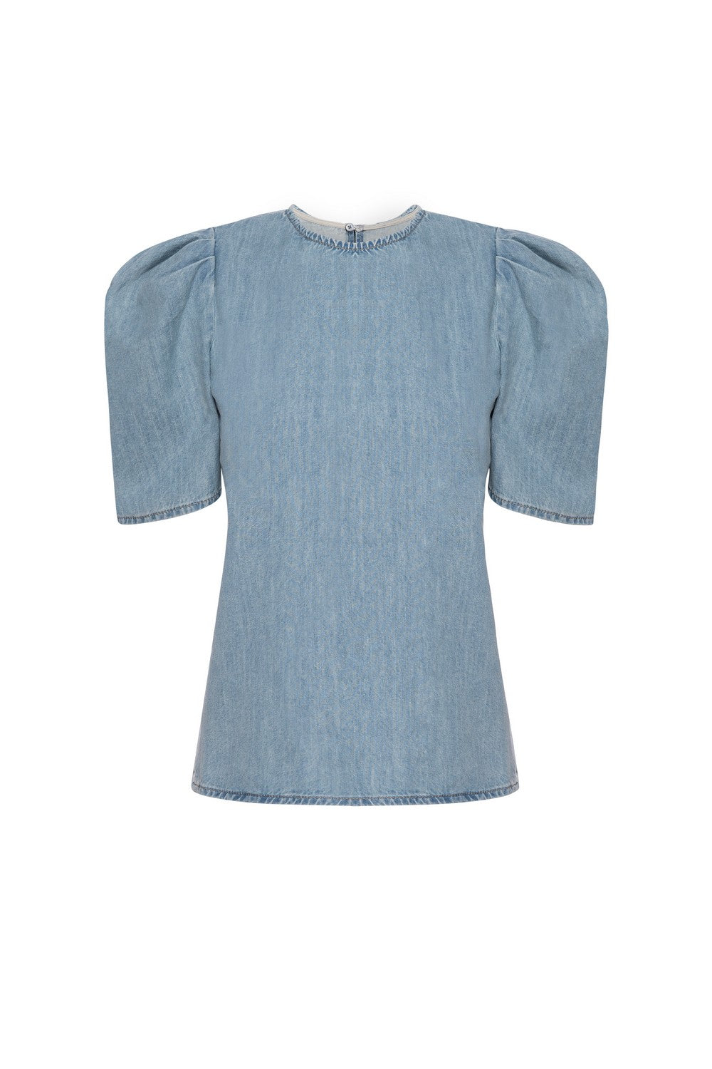 Blouse Draped Sleeve Denim - Sonder