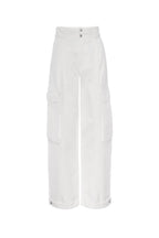 Pantalon Wide Leg Cargo - White