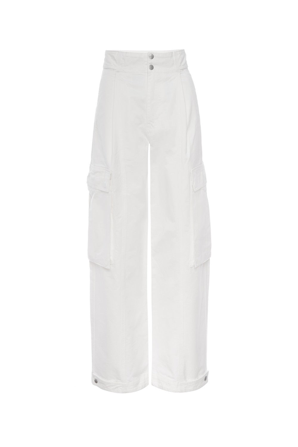 Pantalon Wide Leg Cargo - White