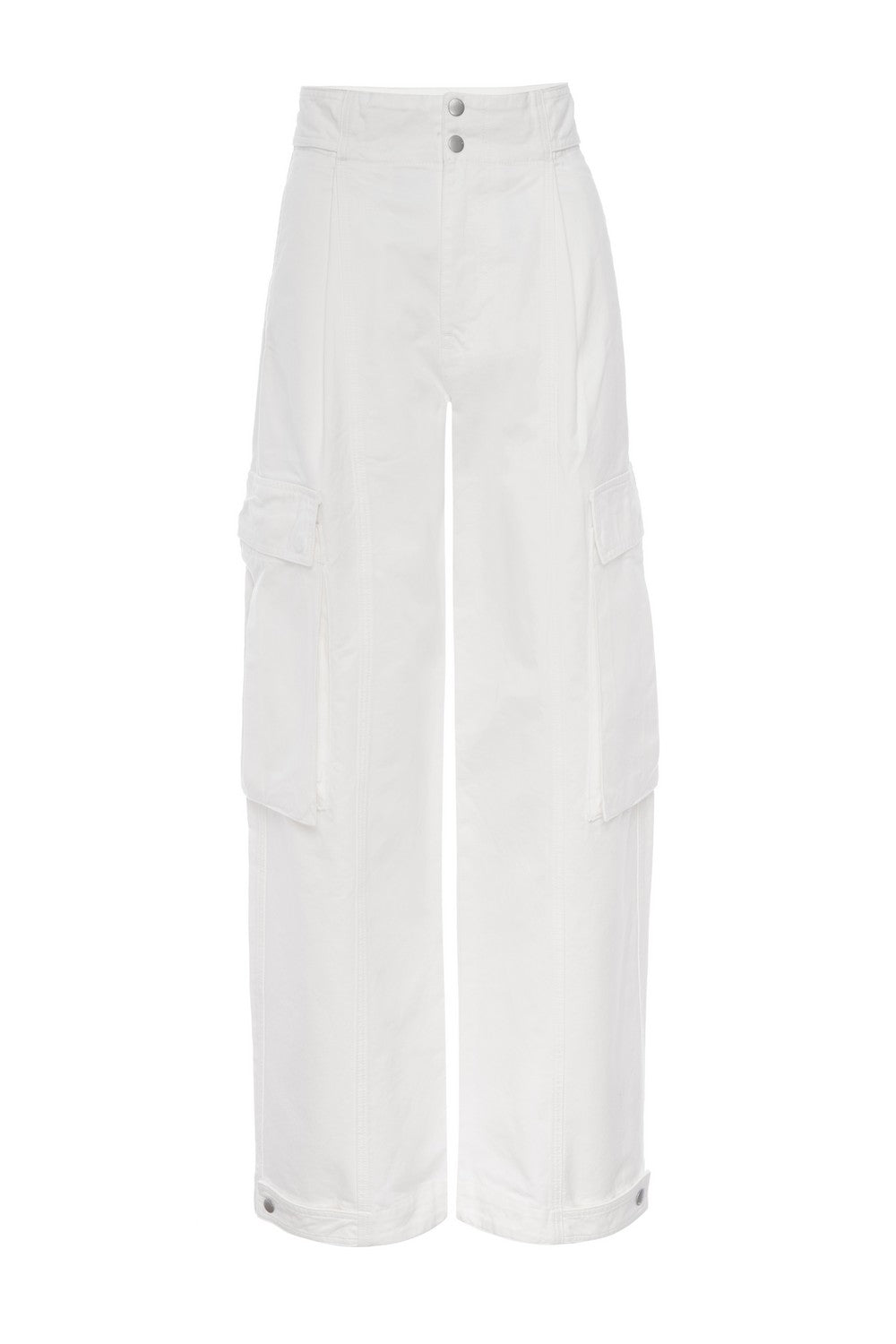 Pantalon Wide Leg Cargo - White