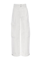 Pantalon Wide Leg Cargo - White