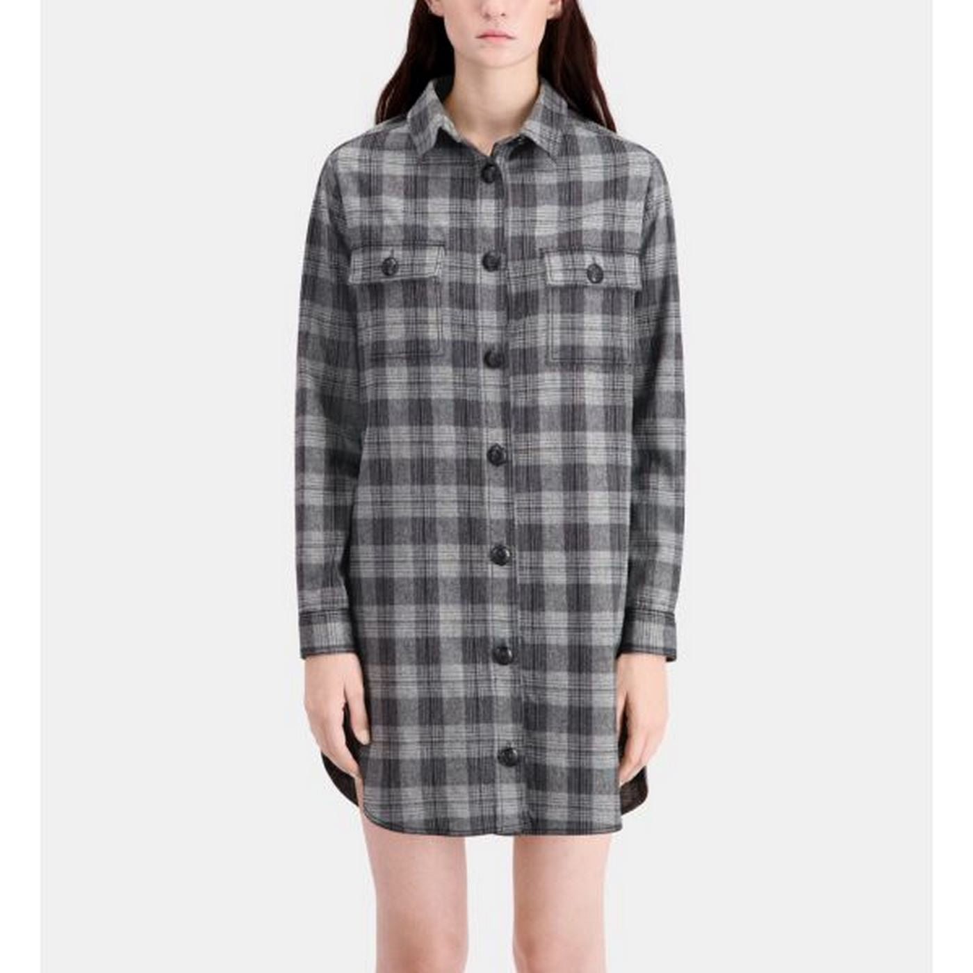 The Kooples - Robe Chemise En Laine - Gris - Femme