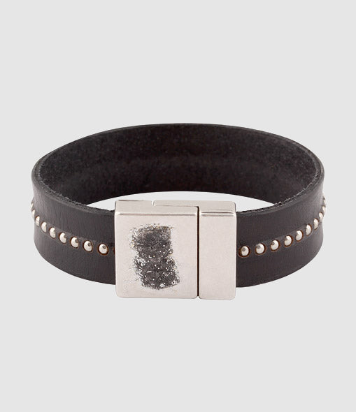 Lsonge - Bracelet Xl Cuir Noir - Femme