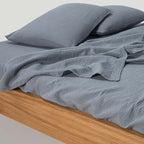2 Taies D'Oreiller En Gaze De Coton 185G/M² - Bleu Givre