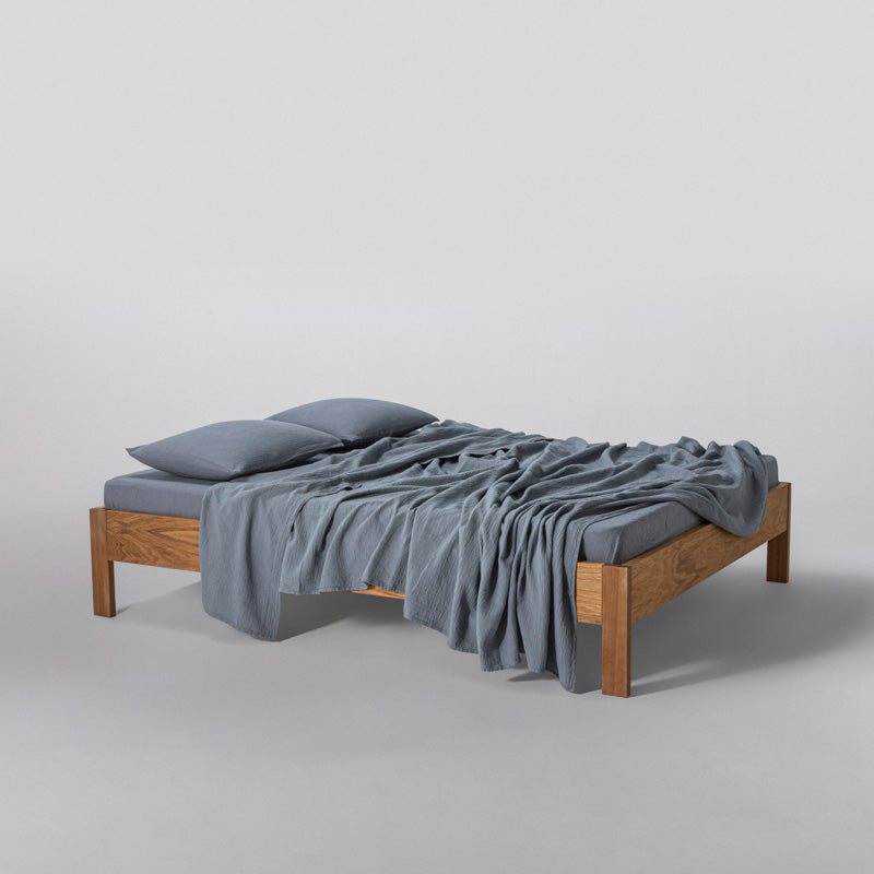 Drap Plat En Gaze De Coton 185G/M² - Bleu Givre