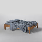 Drap Plat En Gaze De Coton 185G/M² - Bleu Givre