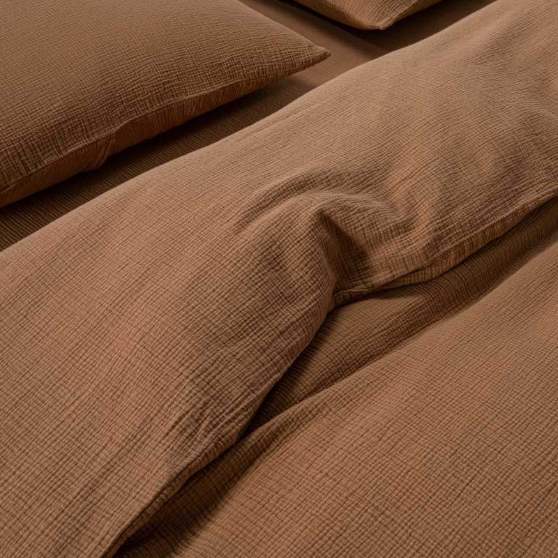 Housse De Couette En Gaze De Coton 185G/M² - Noisettes
