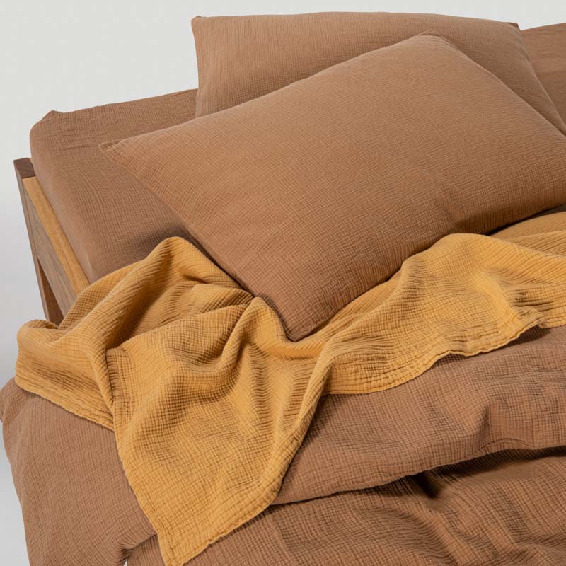 Housse De Couette En Gaze De Coton 185G/M² - Noisettes