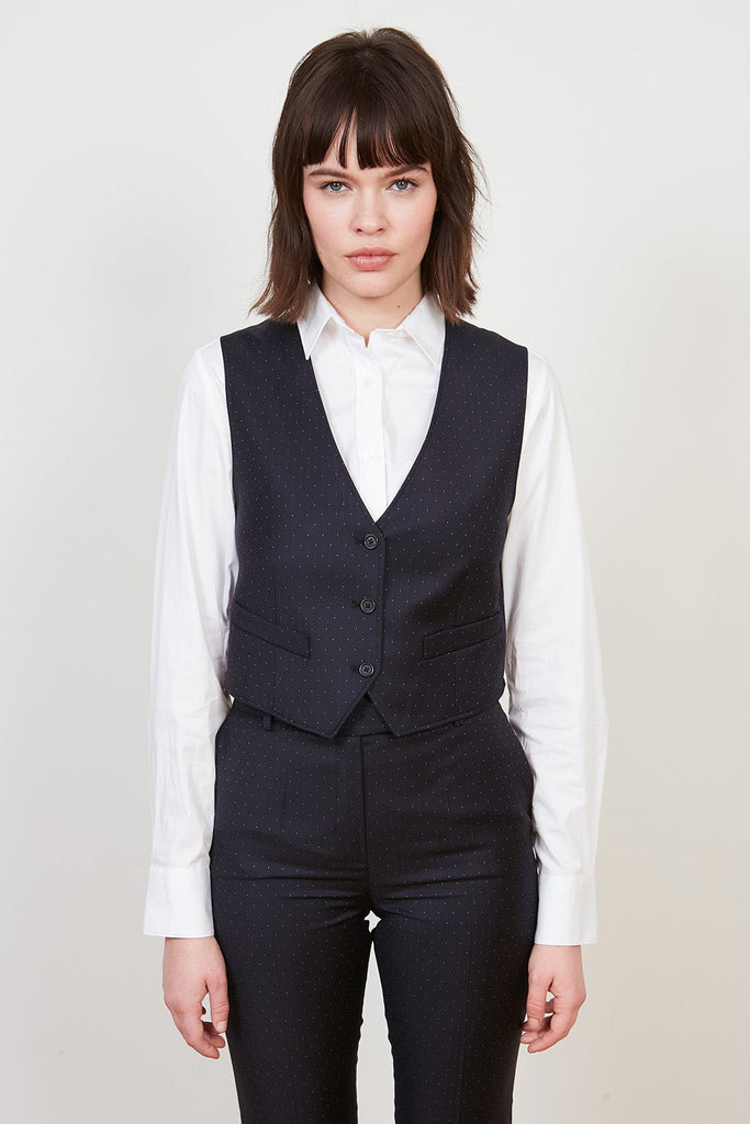 Gilet De Costume En Jacquard Pointillé De Laine Vierge - Paul & Joe - Paul & Joe* - The Bradery