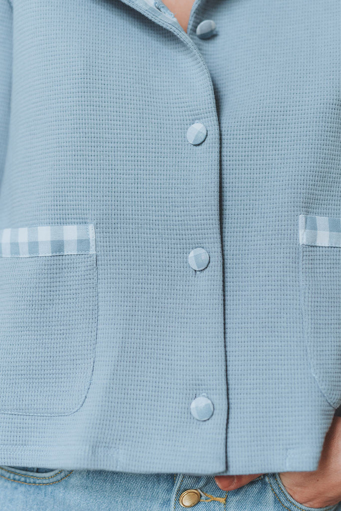 Gilet Ingrid Vichy Bleu - Saaj Paris - The Bradery