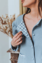 Gilet Ingrid Vichy Bleu - Saaj Paris - The Bradery