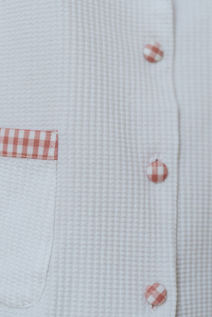 Gilet Ingrid Vichy Rose - Saaj Paris - The Bradery
