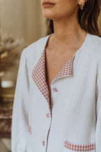 Gilet Ingrid Vichy Rose - Saaj Paris - The Bradery