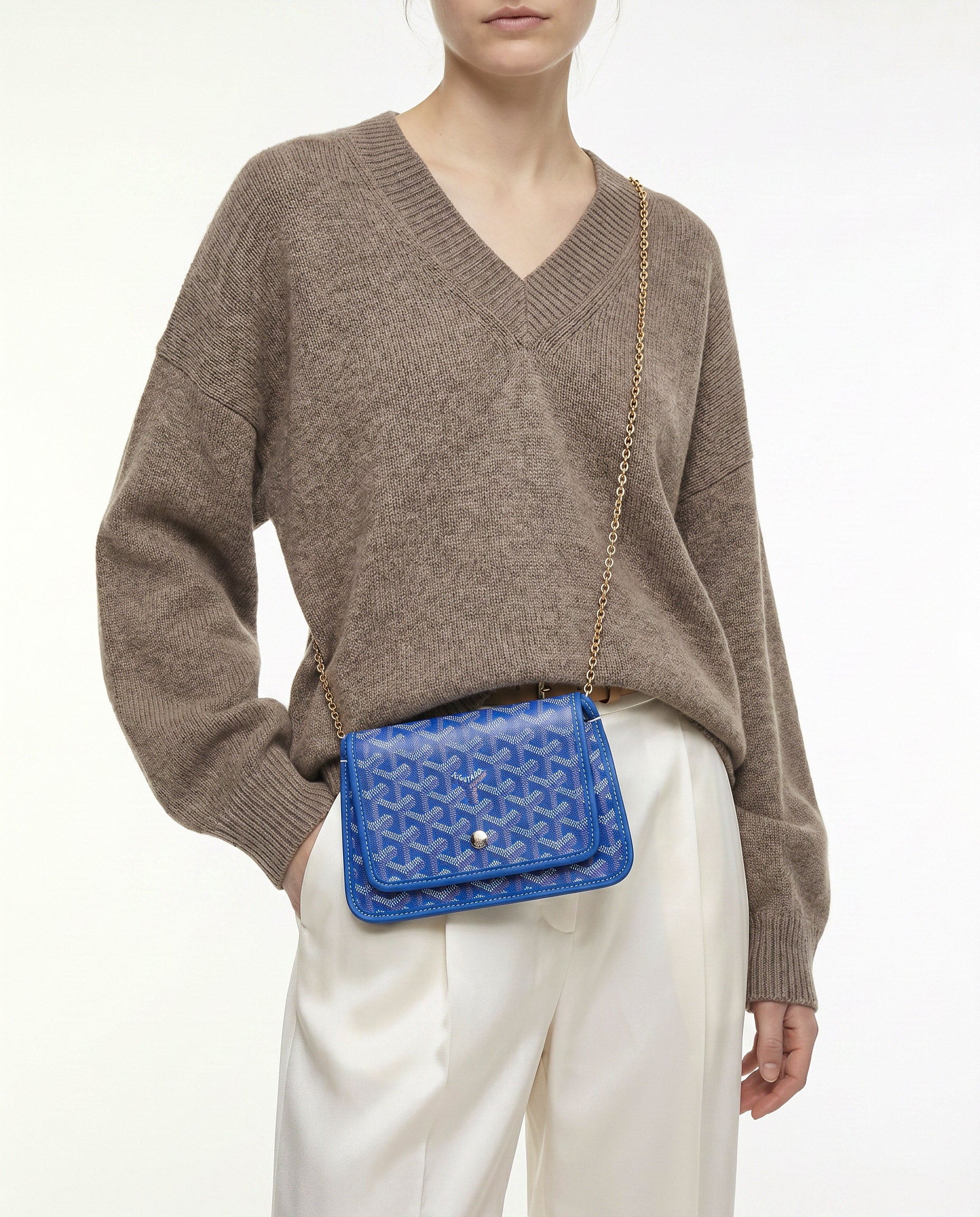 Goyard Plumet Pocket Wallet Goyardine Bleu Roi
