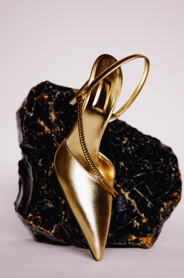 Sienna Gold High-Heel Slingback Pump