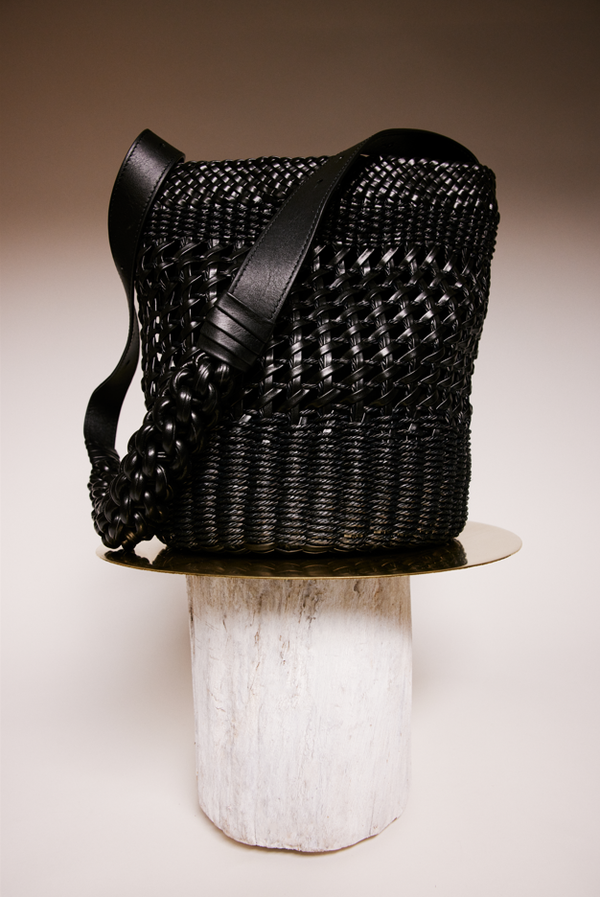 Almeria Black Large Bucket Bag