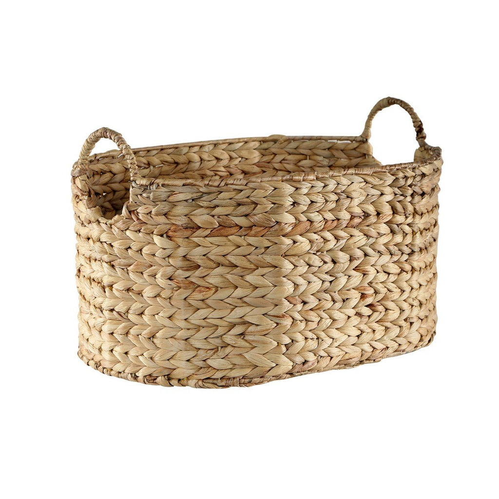 Grand Panier En Jacinthe D'Eau - H26 cm - Beige