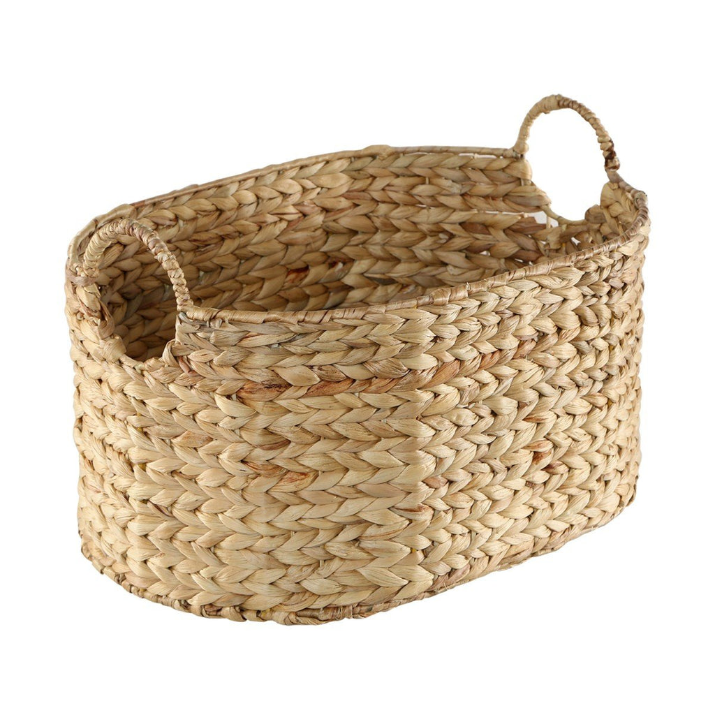 Grand Panier En Jacinthe D'Eau - H26 cm - Beige