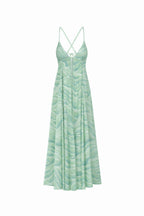 Robe Longue En Chiffon À Imprimé - Vert