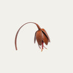 Grigri Cuir Tabac et Coquelicot