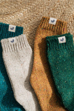 Sustainable women’s cosy green socks