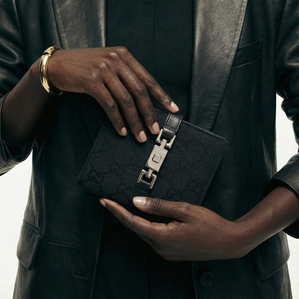 Portefeuille Gucci Vintage Toile Gg Noir · Fermoir Jackie