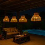Amelia - Guirlande Filaire E27 - Rotin - Beige
