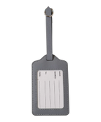 Etiquette a bagages GYL argent vue dos carte identification fond transparent