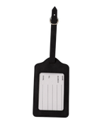 Etiquette a bagages GYL noire vue dos carte identification fond transparent