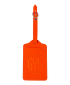 Etiquette a bagages GYL orange vue face logo fond transparent