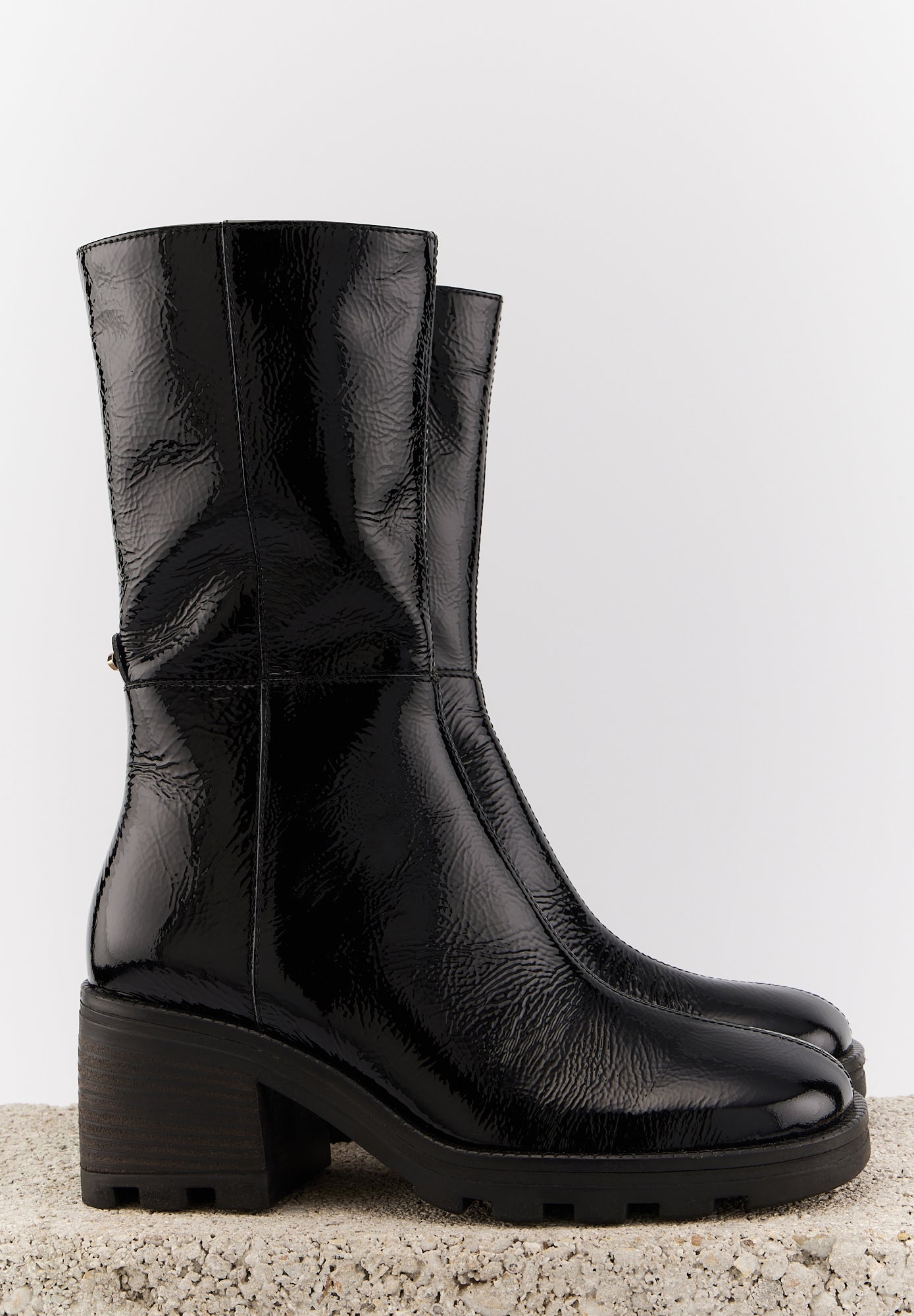Harriet - Cuir Brillant Noir - Bons Baisers - The Bradery