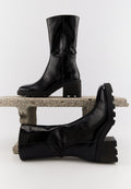 Harriet - Cuir Brillant Noir - Bons Baisers - The Bradery