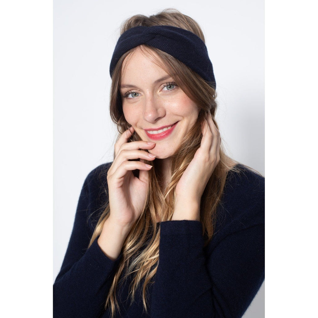 Head Band Javoi Marine, 100% Cachemire, 4 Fils, Jersey - Accessoires - Perfect Cashmere - The Bradery