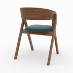 heloise chaise en bois d hevea tissu vert chine
