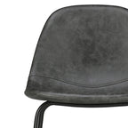 henrik chaise de bar mi hauteur 65 cm cuir synthetique gris noir vendue a l unite
