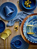 Rowan - Plat De Service - Bleu - Grès