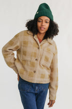 meta-preview, cropped check jacket made from recycled fibres
