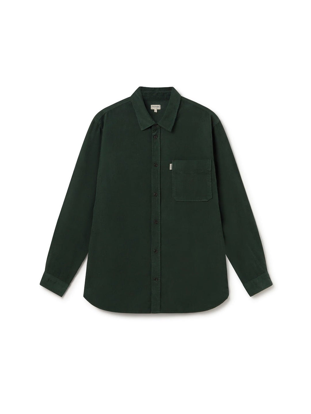 Sustainable dark green corduroy shirt