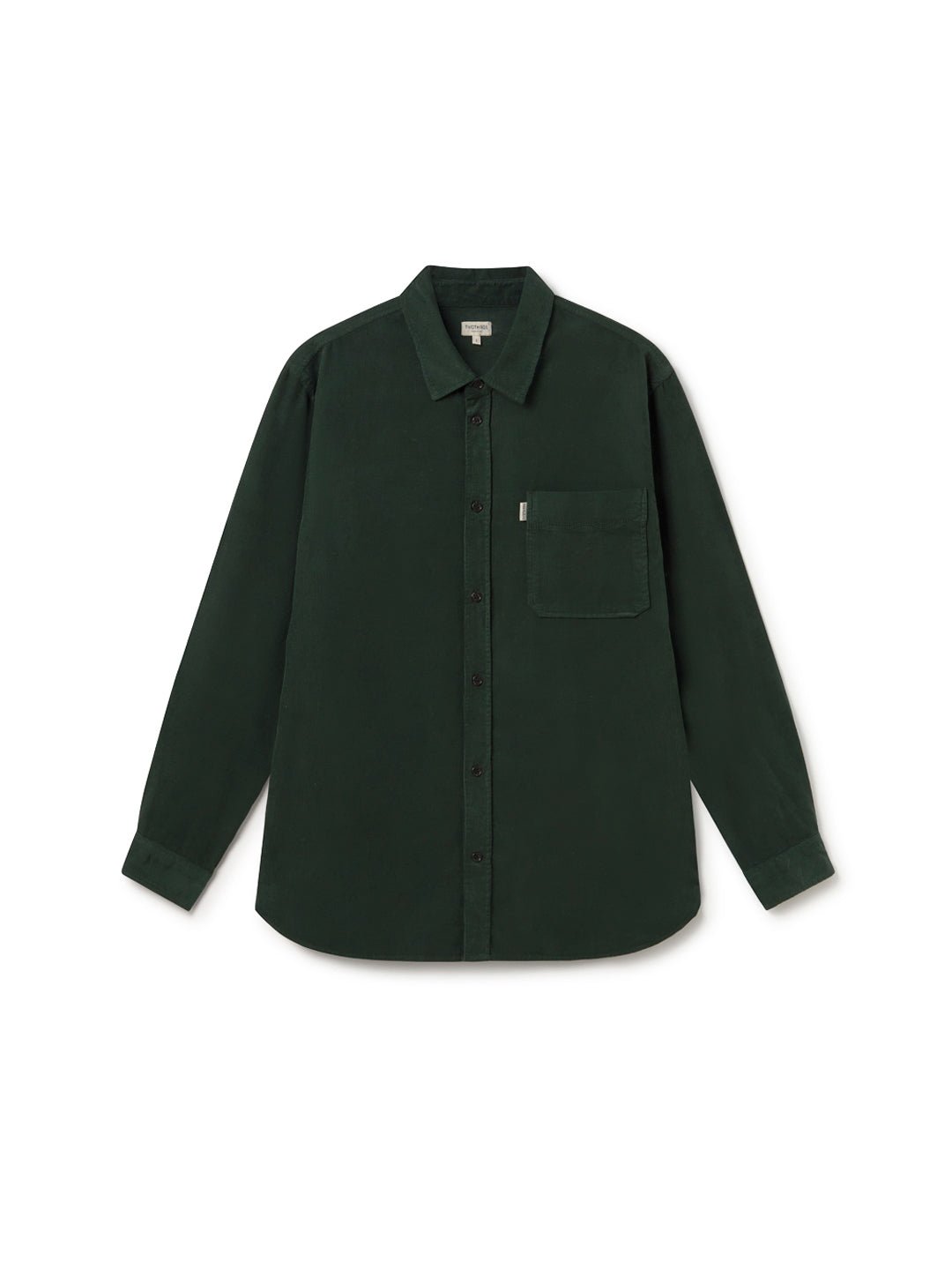 Sustainable dark green corduroy shirt