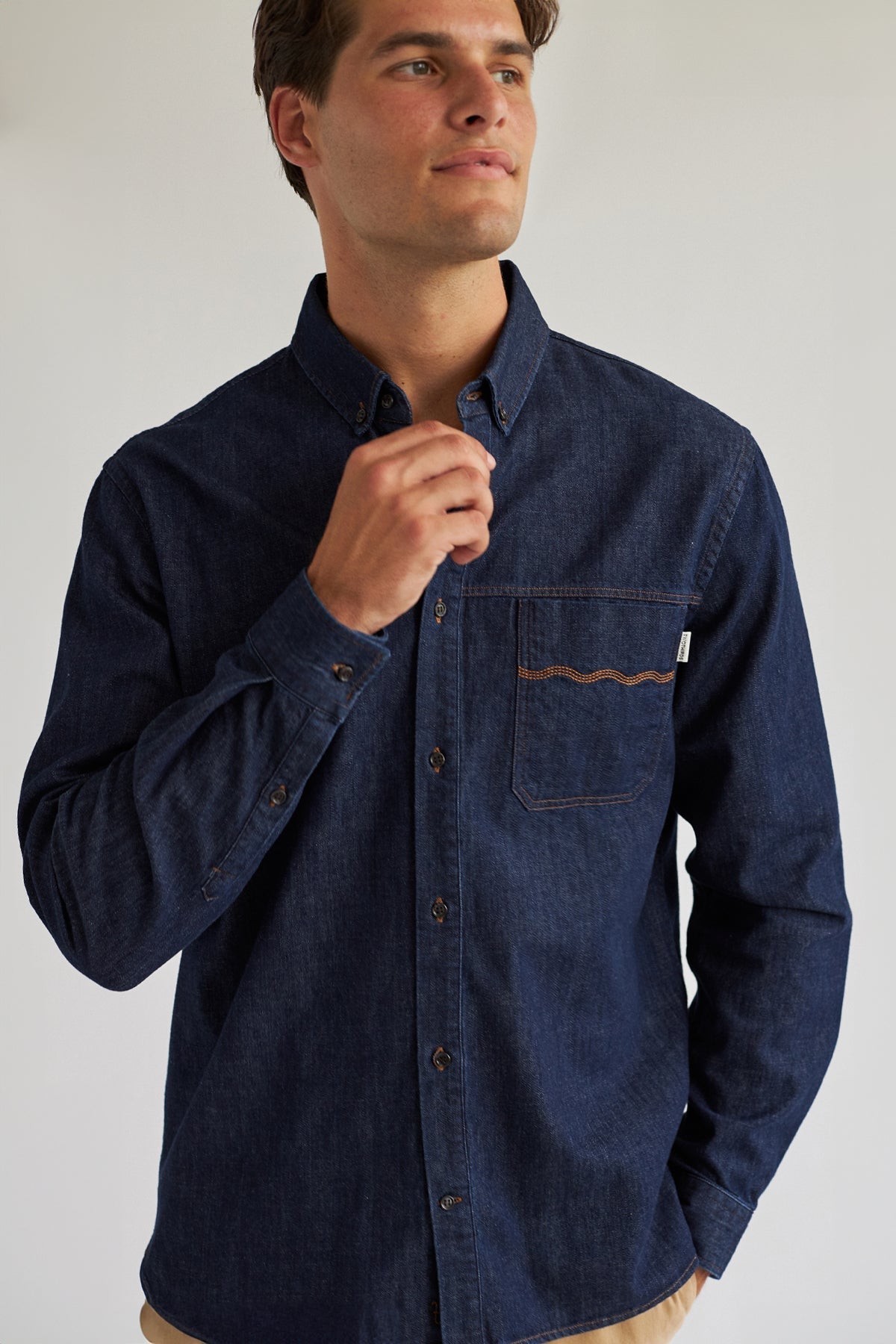 Chemise Horssten - Bleu Jean Foncé - Homme