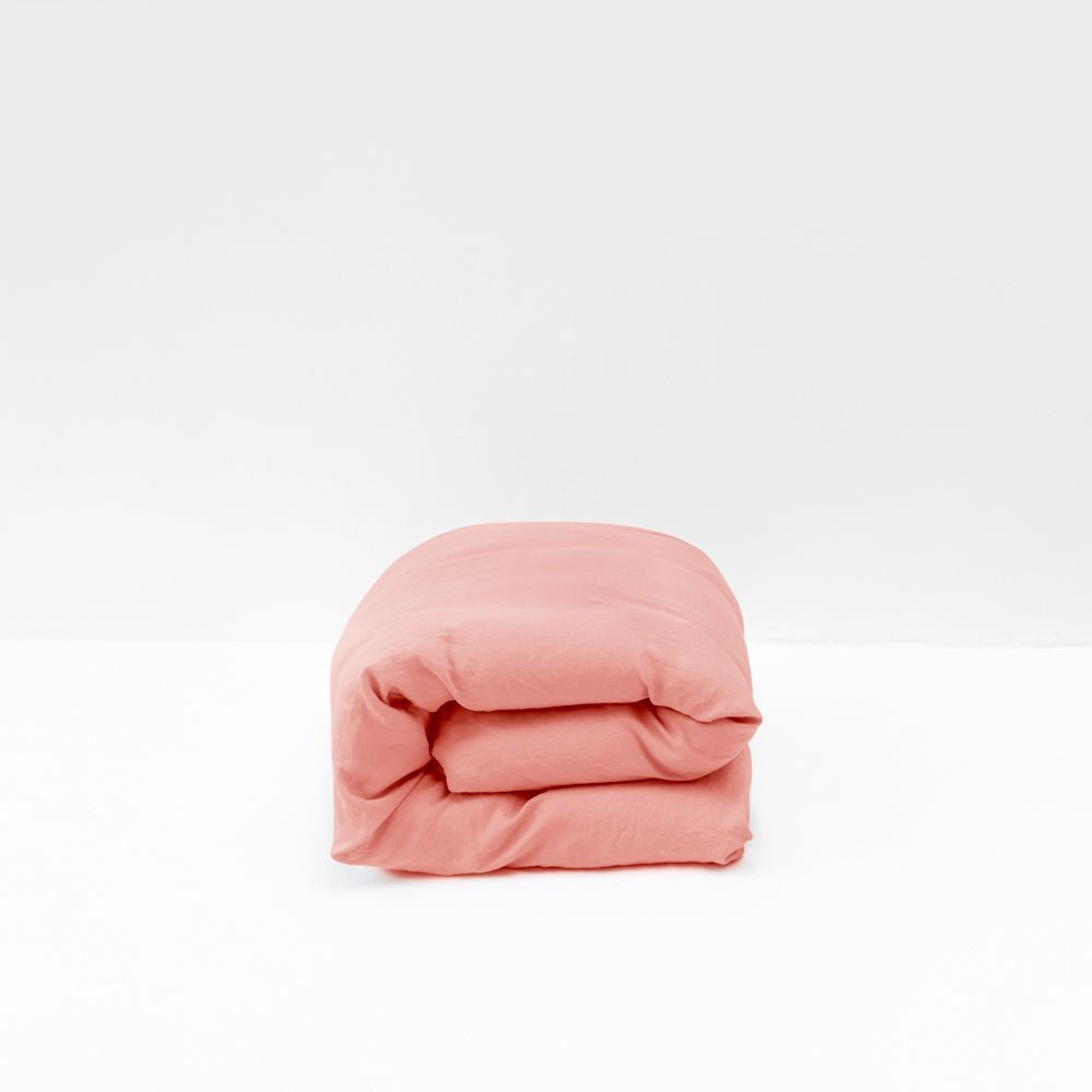 Housse De Couette En Lin Lavé 190G/M² - Vieux Rose