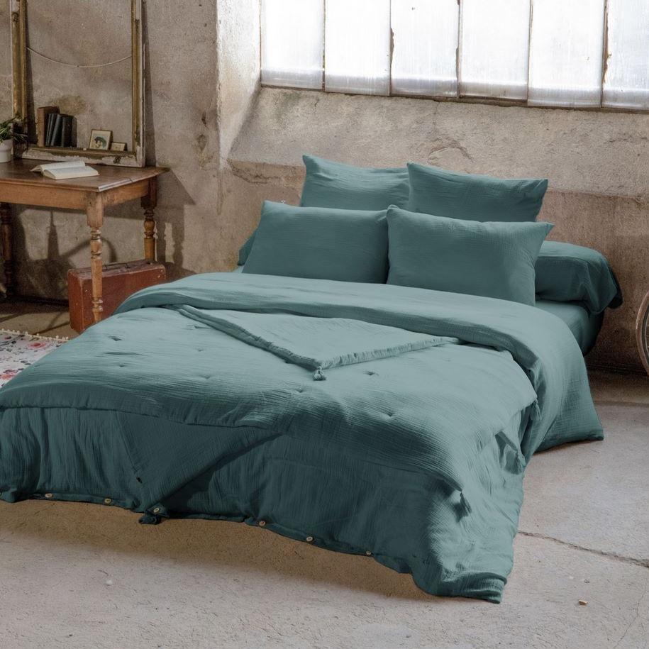 Housse De Couette 100% Gaze De Coton - Canard - Bleu Housse De Couette Baton Rouge