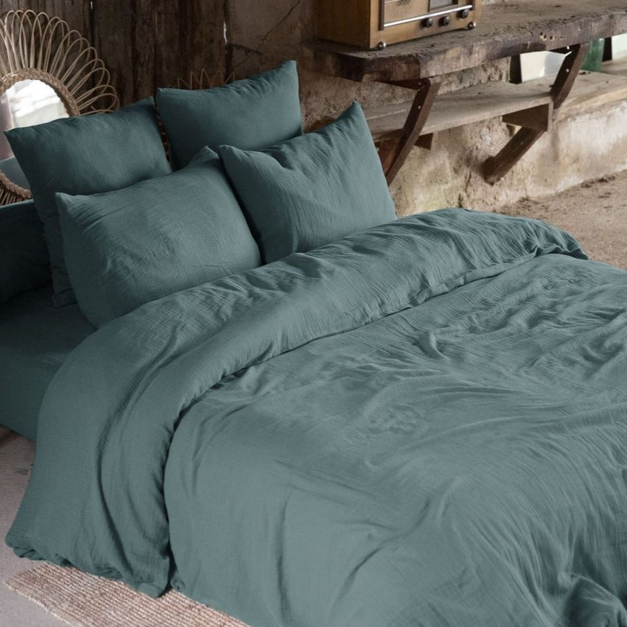 Housse De Couette 100% Gaze De Coton - Canard - Bleu Housse De Couette Baton Rouge