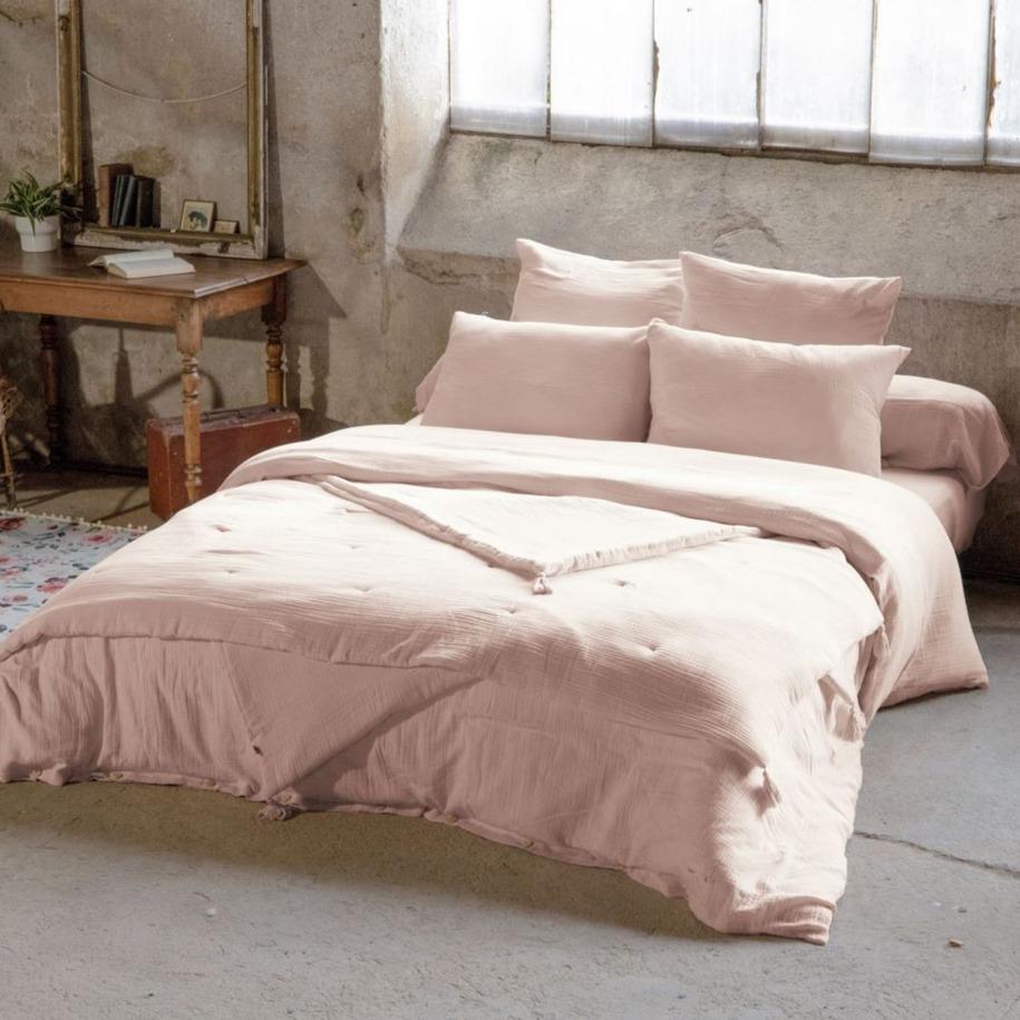 Housse De Couette 100% Gaze De Coton - Guimauve - Rose Housse De Couette Baton Rouge
