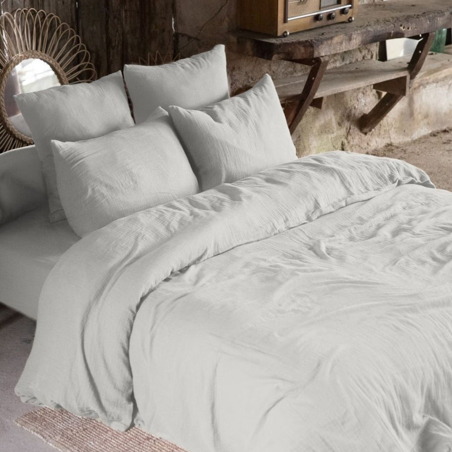 Housse De Couette 100% Gaze De Coton - Nuage - Gris Clair Housse De Couette Baton Rouge